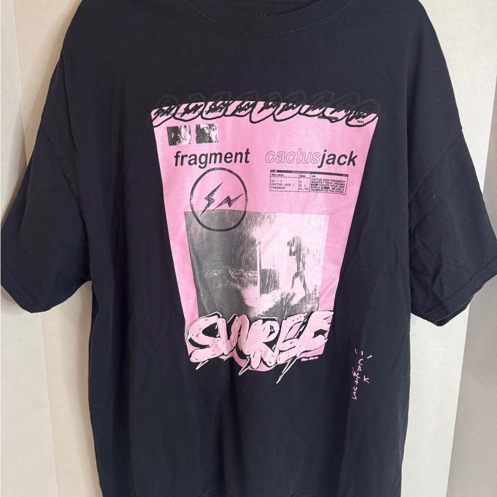 Travis Scott x Fragment Cactus Jack Pink Sunrise Tee XL Rare Streetwear Graphic